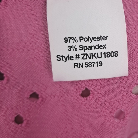 NY Collection 2X Pink Cold-Shoulder Eyelet Top -Cooling Fabric! - Picture 4 of 8